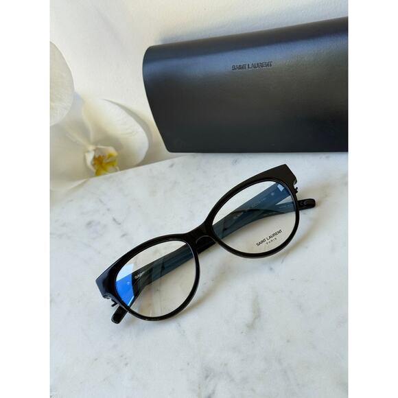 Copied - NEW Saint Laurent SL M34 Clear Silver Cat Eye Frames - Picture 6 of 7